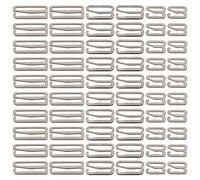 GORGECRAFT 60Pcs 3 Sizes Metal Bra Strap Hooks Alloy Swimsuit Clips Replacement Adjustable Slide Hook Clasp for Bathing Suit Tops Lingerie Bikini Halter Dress Sewing Gunmetal 24mm 19mm 11mm