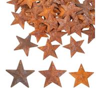 GORGECRAFT 60Pcs 3 Sizes Metal Rusty Barn Star 40mm 45mm 47mm Rustic Iron Country Stars Pendants with Hole Vintage Primitives Farmhouse Wall Door Accents for Home Outdoor Party Remembrance Ornament