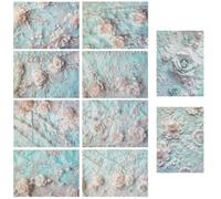 GORGECRAFT 60Pcs Floral Pattern Scrapbook Paper Vintage Scrapbooking Papers Flower Pearls Decorative Journaling Art Craft Paper Supplies for Junk Journal Planner Card Making Photo Decor Cyan 10x14cm