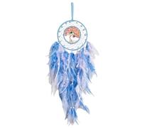 GORGECRAFT 68cm Dream Catcher Feather Dream Catchers Crystal Beads Small Tree of Life Catchers Chakras Catchers for Rear-view Mirror Hanging Bedroom Decor Harm Festival Gift Light Sky Blue