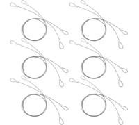 GORGECRAFT 6Pcs 1m Stainless Steel Tethers with Loops Safety Stainless Coated Security Lanyard Tether Luggage Lock Safety Cable Wire Rope Strap for Action Camera Series Devices Loss Prevention