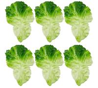 GORGECRAFT 6PCS Artificial Lettuce Leaves Simulation Vegetables Model Green Yellow PVC Realistic Food for Props House Kitchen Display Photography Party Festival Decoration 7x4.5 Inch