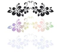 GORGECRAFT 6Pcs Hibiscus Flower Car Sticker Hawaiian Stickers and Decals 3 Colors Hibiscus Branch Stickers Waterproof Vinyl Automotive Exterior Decor for Truck Motorcycle Doors Laptop