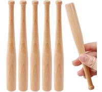 GORGECRAFT 6Pcs Mini Baseball Bats 15cm Long Unfinished Small Wooden Bats Unpainted Miniature Baseball Sports Display Stand Holder for DIY Painting Projects Party Favors Crafts
