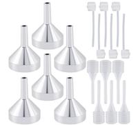 GORGECRAFT 6Pcs Platina Mini Aluminum Funnel Metal Essential Oil Funnels 6Pcs Clear Perfume Dispenser Transfer Tool Small Pipette for Filling Small Bottles or Containers Atomizers Perfume Liquid