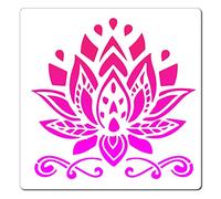 GORGECRAFT 7.1"X7.1"Lotus Flower Stencil Sacred Mandala Leaf Templates Reusable Plastic Drawing Painting Stencils Template for Painting on Card Wall Fabric Tile Canvas Crafts DIY Home Decor