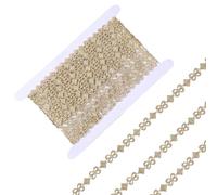 GORGECRAFT 7.5 Yards 1/2 Inch Gold Metallic Braid Trim Gimp Flower Bowknot Rhombus Pattern Decorative Upholstery Gimp Trimming Polyester Lace Fabric for Crafts Christmas Party Wedding Sewing Home