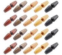 GORGECRAFT 70Pcs 5 Colors Wooden Coat Horn Buttons 40mm Long Black Brown Coffee Big Hole Toggle Button Wood Sweater Coats Buttons Replacement for Jacket Clothing Sewing DIY Art Craft Projects
