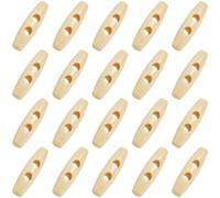 GORGECRAFT 70Pcs Wood Sewing Toggle Buttons 1.6 Inch/40mm Oval Wooden Buttons Horn Toggle Shape Buttons 2 Holes Wood Sweater Coats Buttons Decor for Jacket Clothing Sewing DIY Art Craft, Cornsilk