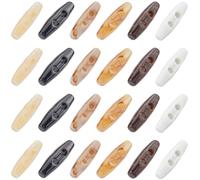 GORGECRAFT 72Pcs 6 Colors Acrylic Toggle Buttons 39mm Long 2 Holes Horn Olive Shape Sweater Coats Buttons Replacement for Jacket Clothing Sewing DIY Art Craft Projects Black White Coconut Brown