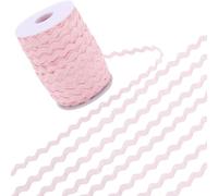 GORGECRAFT 75m Ric Rac Trim 5mm Wavy Bending Ribbon Pearl Pink Rick Rack Wave Fringe Trim Polyester Webbing Ribbon Zig Zag Edging Trimming for DIY Sewing Crafts Gift Wrapping Cloth Home Decoration