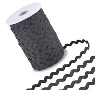 GORGECRAFT 75m x 5mm Black Rick Rack Trim Ric Rac Ribbon Wave Bending Fringe Trim Zig Zag Edging Trimming Wave Polyester Webbing Ribbon for DIY Sewing Crafts Gift Wrapping Bow Making Home Decor