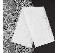 GORGECRAFT 75x 300cm White Embroidered Lace Tulle Eyelash Lace Fabric Soft Floral Mesh Allover Double Boarder Trim Ribbon Tablecloth Table Cover Overlay for DIY Wedding Tabletop Decor