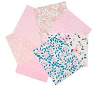GORGECRAFT 7Pcs 25x25cm Cotton Craft Fabric Bundle Patchwork Quilting Printed PreCut Fat Quarters Fabric Squares Sheets Flower Different Pattern Cloths for DIY Sewing Scrapbooking