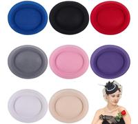 GORGECRAFT 8 Colors 6x5.5 Inch Round Fascinator Hat Base EVA Millinery Headdress Base Flight Attendant Cocktail Hats Making Women Vintage Supply for DIY Craft Making Material Party Wedding Church