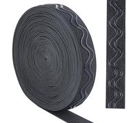 GORGECRAFT 8 Yards 20mm Wide Non-Slip Elastic Ribbon Wave Silicone Elastic Gripper Band Stretch Rubbers Elastic Belt for DIY Garment Sewing Crafts Sports Shorts Accessories, Black