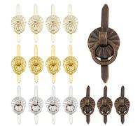 GORGECRAFT 80PCS 4 Colors Metal Brads Fasteners Mini Brad Paper Fasteners with Pull Rings Scoreboard Drawer Handle Ring for Kitchen Bathroom DIY Decoration Crafts(Antique Lime+Gold+Light Gold+Silver)