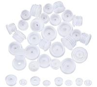 GORGECRAFT 80PCS 4 Sizes 11/12/14/17mm Plastic Salt and Pepper Shaker Stoppers With Holes Reusable White Replacement End Plug Insert Bottle Inner Plugs for Cosmetic Glass Bottle Pipes