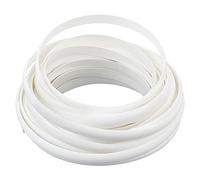 GORGECRAFT 8mm x 10m Rattan Weaving Wicker Repair Material Synthetic Rattan Plastic Flat Polyethylene Woven Knit Vinyl for Repair DIY Home Furniture Chair Table Storage Basket Weaving Crafts(White