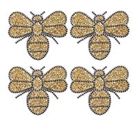 GORGECRAFT 8Pcs Bee Rhinestone Applique Crystal Beaded Embroidered Badge Patches Emblem Honeybee Sew On Iron On Decorative Applique for Scratch Cover Jeans Dress Clothing Curtains Handbag Shoes Decor