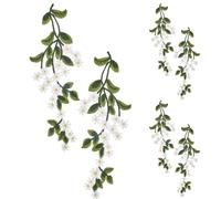 GORGECRAFT 8Pcs Dark Green Leaves Applique Cloth 3D Sew on Embroidery Patch Plant Daisy Flower Leaf Vine Lace Trim Appliques for Wedding Bridal Clothing Costume DIY Craft Accessories