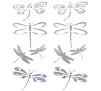 GORGECRAFT 8Pcs Dragonfly Car Sticker Self Adhesive Animal Car Decal Waterproof Reflective Vinyl Window Decal Vinyl Automotive Exterior Decoration Decals for Truck Laptop Walls Laptop, Colorful