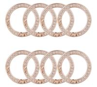 GORGECRAFT 8Pcs Rhinestone O Ring 24.5mm Bling Gate Rings Bulk Light Gold Round Spring Clips Carabiner Snap Clip Buckle for Diy Jewelry Keychain Making Handbag Purse Bags Strap Car Keyring
