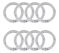 GORGECRAFT 8Pcs Rhinestone O Ring 24.5mm Bling Gate Rings Bulk Platinum Round Spring Clips Carabiner Snap Clip Buckle for Diy Jewelry Keychain Making Handbag Purse Bags Strap Car Keyring