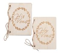 GORGECRAFT 8pcs Wooden Greeting Cards Wedding Vow Books Officiant Wedding Day Card Bride and Groom Bridal Shower Gifts Booklet Keepsake Vow Renewal Notebook His and Hers Marriage Vows Cards