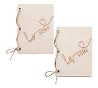 GORGECRAFT 8pcs Wooden Greeting Cards Wedding Vow Books Officiant Wedding Day Card Bride and Groom Bridal Shower Gifts Booklet Keepsake Vow Renewal Notebook with Jute Rope and Kraft Paper