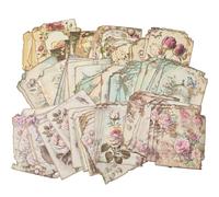GORGECRAFT 90Pcs 3 Styles Vintage Scrapbooking Paper Flower Rose Plants Bird Aesthetic Decorative Decoupage Paper Art Craft Supplies for Junk Journal Planner Card Making Photo Decor Cyan 8.4x8cm