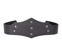 GORGECRAFT 90x600mm Medieval Faux Leather Headpiece Black Adjustable Viking Headband Vintage Leather Circlet Renaissance Cosplay Embossed Headband with Alloy and Iron Headring for Men Women Halloween