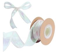 GORGECRAFT 9m Sheer Organza Ribbon 4cm Wide Shimmer Chiffon Decorative Edge Ribbon Champagne Yellow for Gift Wrapping Basket Bows Mother's Day Wedding Invitations Floral Bouquet DIY Crafts