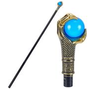 GORGECRAFT Antique Cane Vintage Walking Stick Gold Eagle Claw Blue Ball Grasping King Stick Halloween Party Cosplay Scepter Plastic Costume Canes Magic Wand Punk Prop for Themed Events Stage Shows