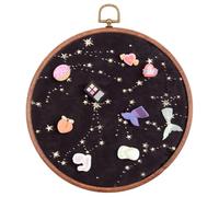 GORGECRAFT Badge Brooch Pennant Display Wall Hanging Vintage Round Polyester Organizer Board Velvet Earrings Necklace Enamel Pin Holder Collection Display Stand Storage Case for Jewelry Black