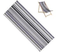 GORGECRAFT Beach Sling Chair Canvas 113x43cm Gray Black White Stripes Replacement Deck Chairs Cloth Fabric Folding Lounge Chair Cover Canvas for Sunbathing Garden Courtyard Patio Outdoor