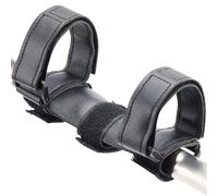 GORGECRAFT Bike Speaker Strap Mount Black PU Leather Adjustable Portable Waterproof Double Lacing UTV Wireless Speakers Holder Accessory for Golf Cart Railing Kettles Attachment