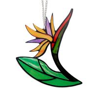 GORGECRAFT Bird of Paradise Flower Decor Stained Acrylic Window Hanging Suncatcher Artificial Faux Flowers Ornament Window Hangings with Iron Chain and Ring for Mom Grandma Housewarming Gifts