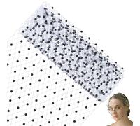 GORGECRAFT Birdcage Veil Netting Fabric 1m x 25cm Black Pearl Bead Russian Millinery Netting Organza Tulle Fabric White Net Mesh Hat Veil Fascinator Headband Bride Wedding Fabric for Headdress Making