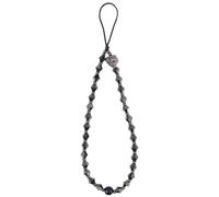 GORGECRAFT Black Bead Phone Charm Glass Crystal Faceted Beaded Cellphone Lanyard Halloween Skull Aesthetic Wristlet Strap Charms for Mobile Case Camera Key Purse Decoration Accessories
