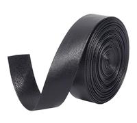 GORGECRAFT Black Faux Leather Straps 5m x 25mm Leather Trimming Tape Foldover Leather Strips 1mm Thick Lambskin Texture PU Leatherette Flat Leather Cord String for DIY Sewing Crafts Jewelry Making