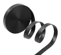 GORGECRAFT Black Faux Leather Strips 5m x 12mm Foldover Leather String PU Edge Trimming 1mm Thick Lambskin Texture Leatherette Straps Thread for Braiding Bracelet Keychain Jewelry Making DIY Crafts