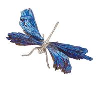GORGECRAFT Blue Tourmaline Dragonfly Statue Electroplated Silver Dragonfly Decor Collection Natural Gemstone Home Desk Ornament Outdoor Art Decoration for Living Room Garden Gifts 7.5 x 4.1cm