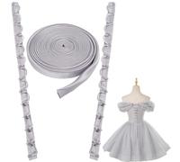 GORGECRAFT Corset Back Kit Adjustable Wedding Dress Zipper Replacement Extender Lace-up Loops Ribbons Ties Fit Satin Corset Back Kit for Formal Prom Bridal Dress Evening Gown DIY Crafts, Light Grey