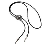 GORGECRAFT Cowboy Hat Bolo Tie Necktie 101cm Hat Pendant Black PU Leather Rope Cord Native American Western Rodeo Cowboy Bolo Ties Necklace Costume Accessories for Men Women Halloween Antique Silver