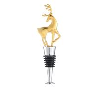 GORGECRAFT Deer Wine Stopper Gold Metal Champagne Winebottle Pump Bottle Decorative Toppers Silicone Reusable Wine Corks for Whiskey Liquor Housewarming Christmas Halloween Wedding Party Supplies