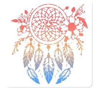 GORGECRAFT Dreamcatcher Stencil 30 x 30cm PET Reusable Hollow Out Dream Catcher Flower Decoration Paint Drawing Template Stencils for Painting Wood Wall Fabric Canvas Furniture DIY Art Crafts