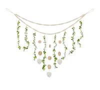 GORGECRAFT Eucalyptus Hanging Garland 1.2 x 0.8M Artificial Large Boho Rustic Natural Green Plants Leaf Wooden Beads Hanging Decoration with Tassel for Home Nursery Farmhouse Decor