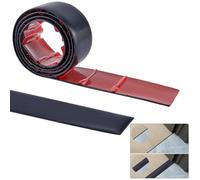 GORGECRAFT Floor Transition Strip Self Adhesive PVC Cover Edge Trim Laminate Flooring Flat Divider Gap Covering Joining Strip for Gaps Carpet Threshold Transition Floor Tiles Black 1.2M x 5cm