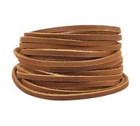 GORGECRAFT Genuine Flat Leather Cords 5m x 3mm x 2mm Top Grain Leather Strips Crazy Horse Cowhide String Rope Braiding Thread for Necklace Bracelets Lanyards Jewelry Making DIY Crafts, Dark Goldenrod
